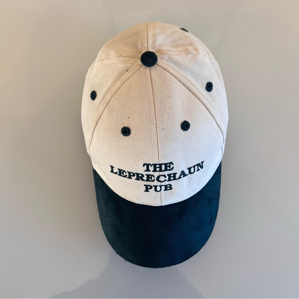 HAT | Green & Cream Cotton & Suede Cap Adjustable Baseball Hat - Picture 3 of 9